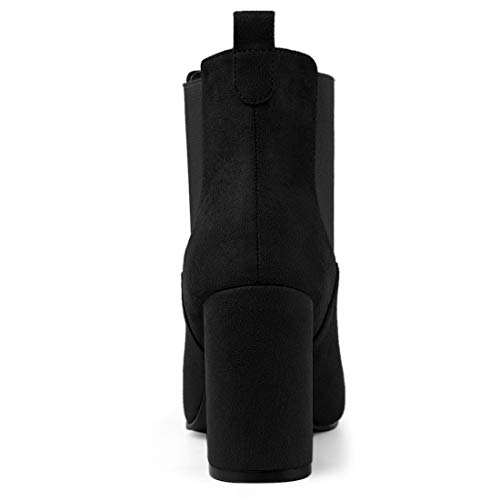 Allegra K Women's Round Toe Chunky High Heels Ankle Chelsea Boots4