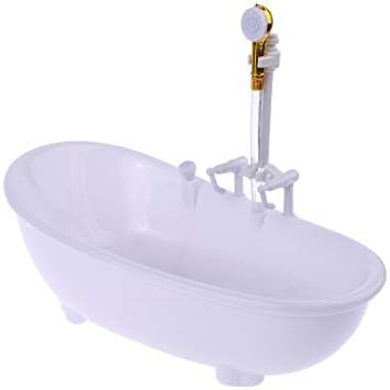 Flosky 1/6 Dollhouse Miniatures Electric Bathtub Furniture Bathroom Accessories Kids Pretend Toy