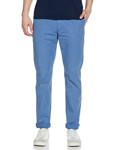 Image of Marks & Spencer Mens Solid Mid Rise Slim Fit Lightweight Trouser