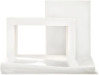 Cardboard Reality Pack of 100 5" x 7" Inch Pre-Cut White Picture Mats