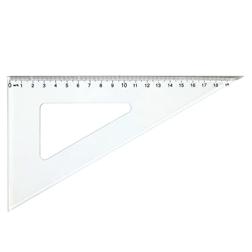 WAYTEX 931242 Equerre plastique 21 cm 60° Equerre transparente graduation cm et mm pour bureau école et loisirs créatifs