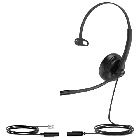 Yealink Headset YHS34 Mono - One Ear Headphones - with RJ Connection Cable Cover