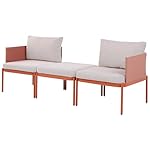Beliani Lounge-Set Terracina 2-Sitzer Orange/Weiß