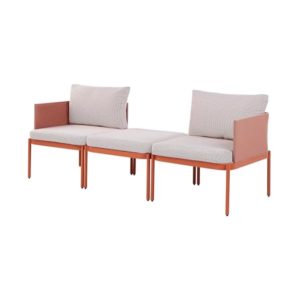 Beliani Lounge-Set Terracina 2-Sitzer Orange/Weiß