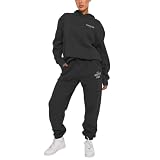 𝐖𝐡𝐢𝐭𝐞 𝐅𝐨𝐱 Chandal,Sudadera Hoodie,Chándal con Capucha para Mujer,2 Piezas Conjunto Completo de Ropa Deportiva,Ropa de Gimnasio,Chándal para Mujer Top Camiseta,Suéter Senderismo
