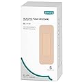 Dimora Foam Wound Dressing 2"x5" Waterproof Silicone Bandages with Adhesive Border, Super Absorbent Breathable Wound Care Products for Sensitive Skin Pack of 5