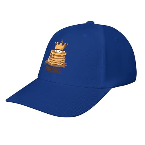Pancake King Pancake Baseball Cap Dad Hat Adjustable Size Trucker Caps for Outdoor Activities All Seasons Navy-style