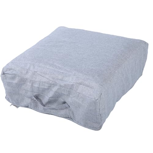 Asixxsix Housse de Pouf Non Rembourrée, 60 X 60 X 20 Cm, Housse de Repose-pieds Décorative, Sac de Rangement, Couverture en Tissu de Rangement Uniquement, pour Salon, Chambre à Coucher, (gris clair)
