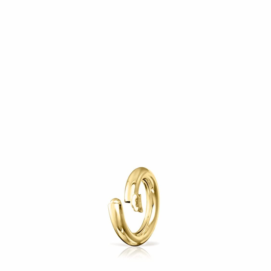 TOUS Colgante Anilla con Baño de Oro 18Kt sobre Plata con Motivo de Oso 16mm Elegante y Combinable, Colección Hold