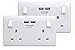 Produktbild BG Electrical 822U3 Doppelsteckdose mit 2 x 3,1 Amp USB-Buchsen, 2 Stück, weiß, 4 x 18 x 9,6 cm