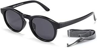 Polarized Baby Sunglasses with Strap, UV 400 Protection Girls Boys Sunglasses For Infant Toddler 0-36 Months, Kids Adjustable Flexible Frame Shatterproof Glasses Shades Wrap Sunglasses For Toddler