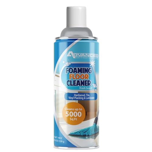 ADVANCED SEALERS & CLEANERS Aerosol Foaming Floor Cleaner - No Rinse Multi Surface Cleaner for Porcelain, Vinyl, Laminate, Tile, & Hardwood 19 oz