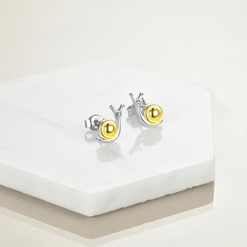Boucles d'oreilles escargot argent sterling 925 et finitions dorées - 2