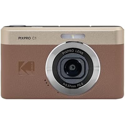 KODAK PIXPRO C1 13MP, 1080p Digital Camera (Brown) Bundle with 32GB MicroSD Card and Card Reader (3-Items)