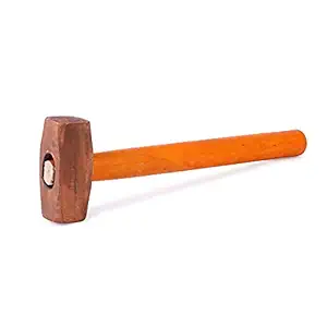 LOVELY Non Sparking Hammer Copper Mallet Hammer with Wooden Handle Size 2 Kg - Pack of 1 Pc.