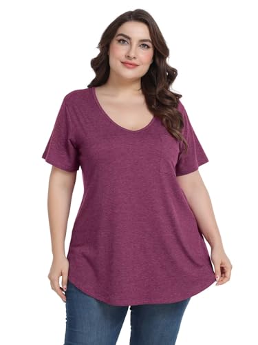 Image of BELAROI Women Plus Size Tops V-Neck Tunics Shirts