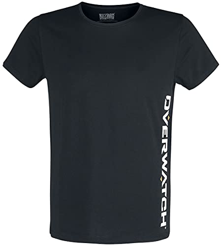 Overwatch Vertical Logo Uomo T-Shirt Nero L 100% Cotone Regular