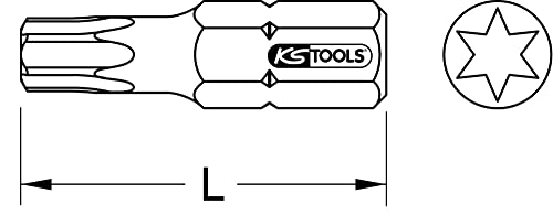 KS Tools 911.1003 Bits 36 mm für Torx30, matt verchromt