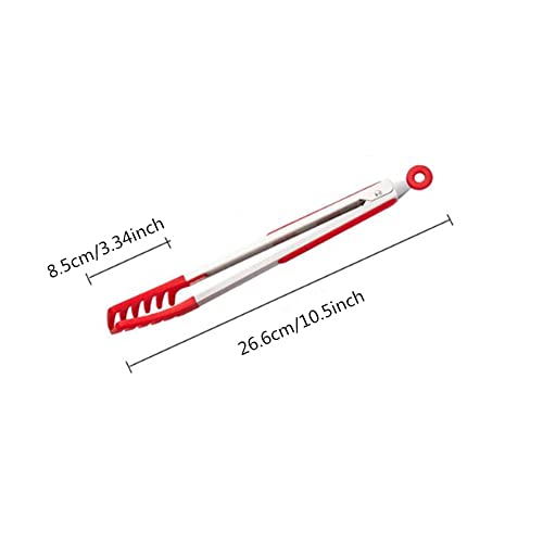 Red Stainless Steel Pasta Tong, Large 9" Stainless Steel Spaghetti Tongs, Comfortable Grip Design Pasta Server Utensil For Noodles Kitchen Cooking Baking Tools #TOP1