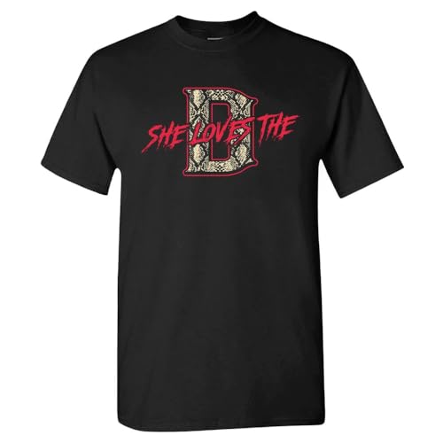 She Loves The D Mens Baseball T-Shirt for Arizona Fans (Black Shirt M)