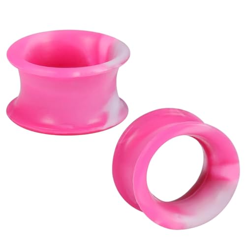 RIENGAIEAROA New 2026 3-25Mm Flared Siilicoine Flexible Ear Gauges Tunnel Pink Expansion For Men Women Stretcher Piercing Jewelry Fashion Accessories Creative Gift