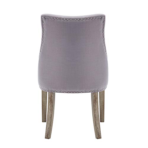 Nobpeint Dining Chair Gray Fabric Leisure Padded Ring Chair, Nailed Trim, Set Of 2 #TOP6
