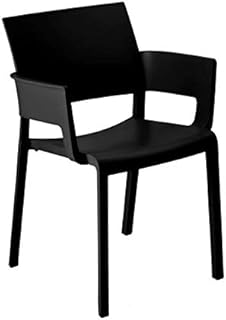 resol Set de 2 sillas con Brazos de diseño Fiona para Interior, Exterior, jardín - Color Negro