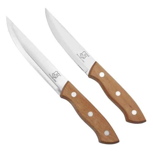 Meritaipolw Juego De 2 Cuchillos Para Pelar, Cuchillo Para Frutas Y Verduras, Cuchillo Afilado De Acero Inoxidable Para Frutas Y Verduras Con Mango Ergonómico De Madera Para Cortar Frutas Y Ve