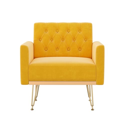 Sillón Tufted Moderno Amarillo miniatura 6