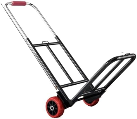 Folding Hand Truck, Multi-Purpose Luggage Trolley Cart with 3 Elastic Ropes, Adjustable, 70kg Capacity for Outdoor Travel, Grocery Moving, Shopping