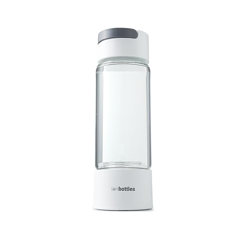 ionBottles® Pro Hydrogen Water Bottle - High-Tech Rechargeable Glass Hydrogen Generator with PEM Technology, Antioxidant Ionized Water, Boost Hydration & Lower Oxidative Stress