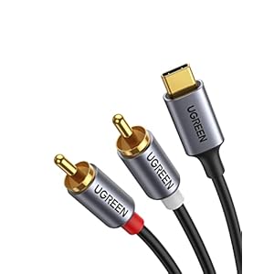 UGREEN USB C naar 2RCA Audio Kabel Compatibel met Galaxy 21,iPad pro 2021,MacBook Pro/Air 2020,HUAWEI P40, PS5 enz.