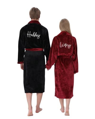 Jecery 2 Pack His and Hers Robes Gifts Hubby Wifey