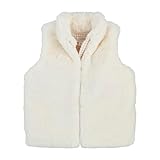 Mud Pie Girls Children Faux Fur Zip Vest-Ivory
