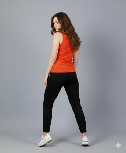Image of Volex Women's Tank Top and Lower Set for Women | Stylish Cotton Co-Ord Set | Sleeveless Top & Jogger Lower for Women |Comfortable Stretchable Fabric 2-Piece Combo Set|women co ord set