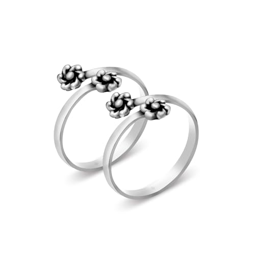 Image of 925 Sterling Silver Peacock Design Toe Ring for Women and Girls | Polish Adjustable Toe Bichiya | Adjustable