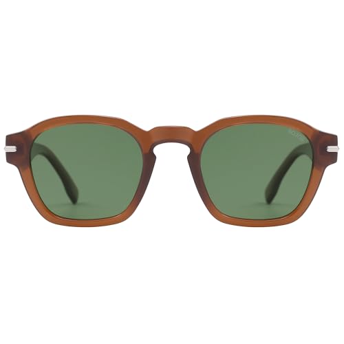 SOJOS Vintage Retro Square Polarized Sunglasses Men Standard Fit Trendy Womens Sun Glasses SJ23824