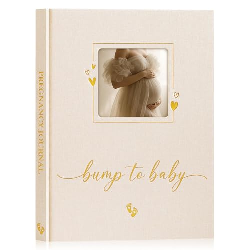Lanpn My Pregnancy Journal Memory Book for First Time Mom 156 Page Pregnant Announcement Must Have Planner Pregnancy Tracking Diary Scrapbook Keepsake Gift for Mom to Be Expecting New Parent Beige