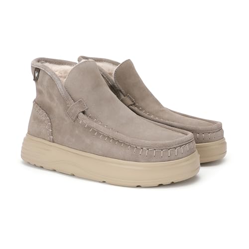 Pitas | PERTH | Stivali casual da donna | Stivaletti in pelle| Scarpa urbani | Mocassini | Nautiche invernali | Sneakers Casual | Calzatura Senza lacci | Calzature Walkinpitas | Beige | 39