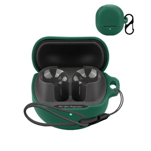 SOUNDPEATS(サウンドピーツ) Air5 / Air5 Lite 用 ケース カバー 【NOUKAJU】 ワイヤレス イヤーホン シリコン 保護ケース (カラビナ付き+ストラップ付き ) 落下防止 キズ防止 耐衝撃 装着充電可能 防水 防塵 (グリ