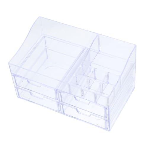 TOVINANNA 化粧品収納ボックス バスルームカウンタートップホルダー 化粧品ホルダーケース 化粧品保管ボックス 陳列棚 化粧品収納オーガナイザー デスクトップ引き出しオーガナイザー 腹筋素材
