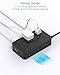 Power Strip Surge Protector with 12 Outlets 4 USB Ports(2 USB C), HANYCONY Black Flat Extension Cord 6 Feet, 1800J, Wall Mount, Desk Charging Station for Office Home College Dorm Room Essentials