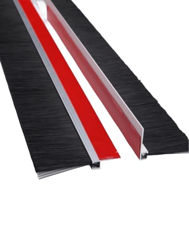 Guarnizione per porta in lega di alluminio, kit di spogliatura resistente alle intemperie per casa, garage e porte industriali (9 cm) - Efficace paraspifferi