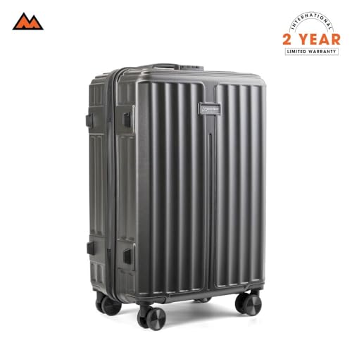 Image of MOVE-MEANT ROAMIFY Medium Cabin Suitcase 66 CM 8 Wheels Number Lock Poly Carbonate Dark Grey Trolley Bag for Men & Women | 360 Degree Wheeling System Luggage | Trolley Bags for Travel