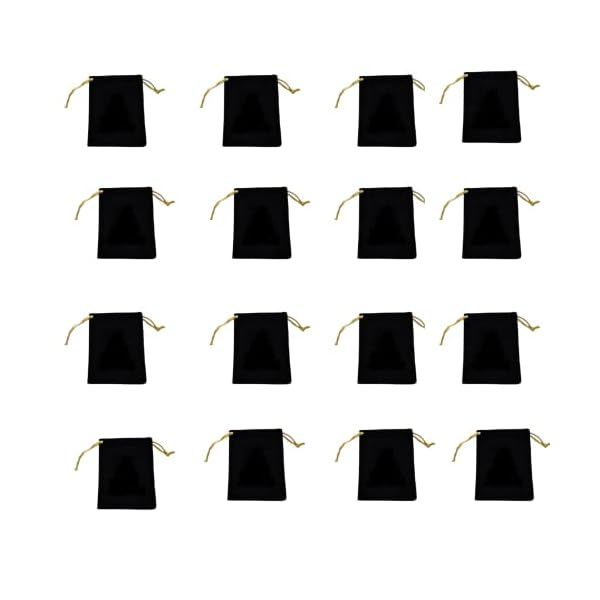 Taj Fragrances Little Velvet Drawstring Pouches, Cloth Bags for Jewelry - Small (3.5 X 4 inches, Black) (20) - Image 4