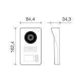 Vimar K40936 2-rodzinny zestaw do wprowadzania wideo z: zestaw głośnomówiący 17,78 cm LCD, 1 2-przyciskowy panel wejściowy audio/wideo, 2 jednostki zasilające, z uchwytem mocującym