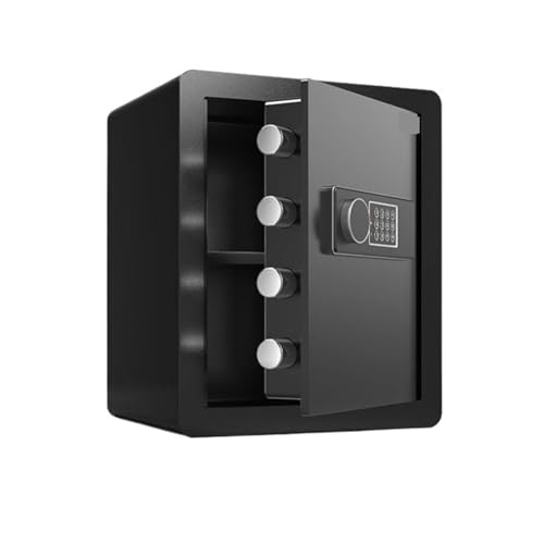 Caja fuerte pequeña y resistente para el hogar con teclado electrónico para almacenamiento seguro de documentos de valor grande (Nero)
