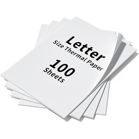 BESTEASY Thermal Printer Paper 8.5 x 11 Inches, 100 Sheets US Letter Size Advanced Thermal Paper, Thermal Paper White, Compatible with M832, M834, MT800, BPA-Free Thermal Printing Paper Cover