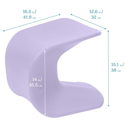 Image of ECR4Kids Wave Seat Perch Stool, 14in - 15.1in Seat Height, Flexible Seating, Light Purple, 2-Pack