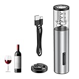 Pawfly Akku Weinflaschenöffner mit Folien Schneider Automatischer Weinöffner USB-C Aufladbarer Elektrokorkenzieher mit LED Licht Weinkorkenzieher für Hausbar Restaurant Party Hochzeit